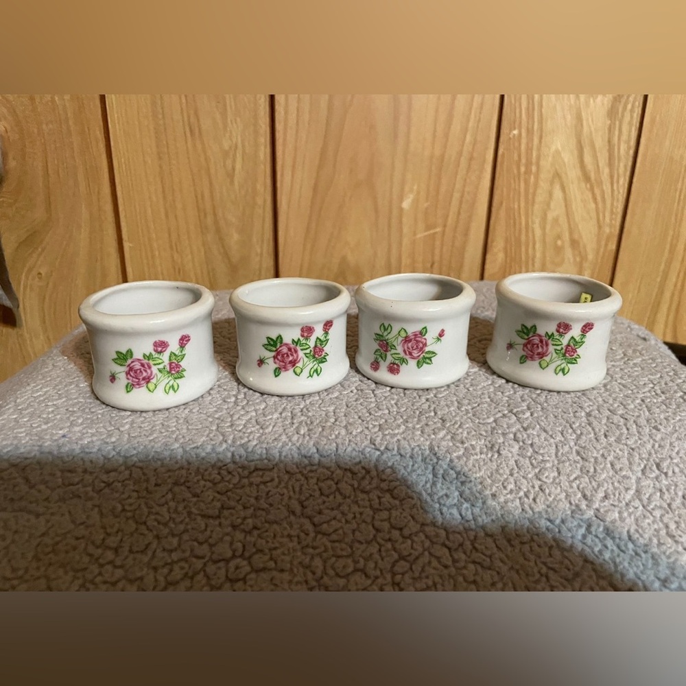 Floral Ceramic Napkin Rings